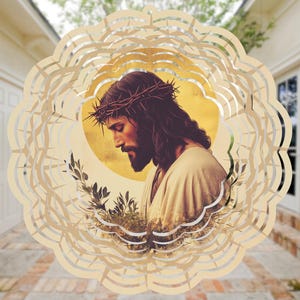 Jesus Crown of Thorns PNG Wind Spinner Sublimation Design, Instant Digital Download, High Quality PNG for Sublimation, 11 in. X 11 in.