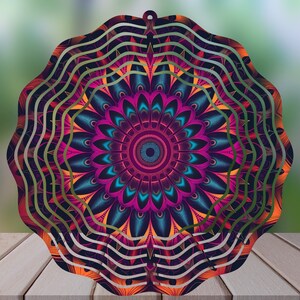 Trippy Mandala PNG Wind Spinner Sublimation Design, High Quality PNG for Sublimation, 11 in. X 11 in.