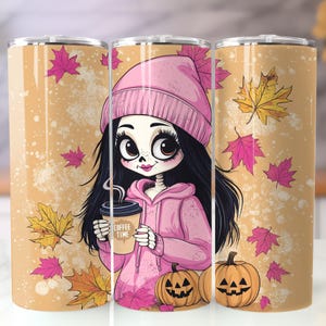 Skeleton in Pink 20 oz Tumbler Wrap Coffee Sublimation Design, High Quality Digital Download, JPG and PNG format, Printable Tumbler Wrap