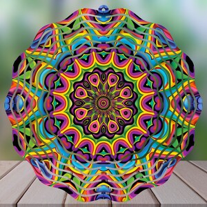Retro Colors PNG Wind Spinner Sublimation Design, Mandala Wind Spinner, High Quality PNG for Sublimation, 11 in. X 11 in.