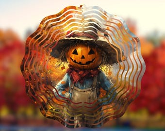 Halloween Scarecrow Wind Spinner PNG Sublimation Design (Digital Download)