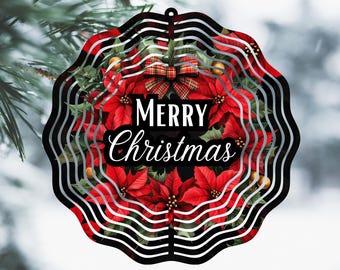 Merry Christmas PNG Wind Spinner Sublimation Design (Digital Download)