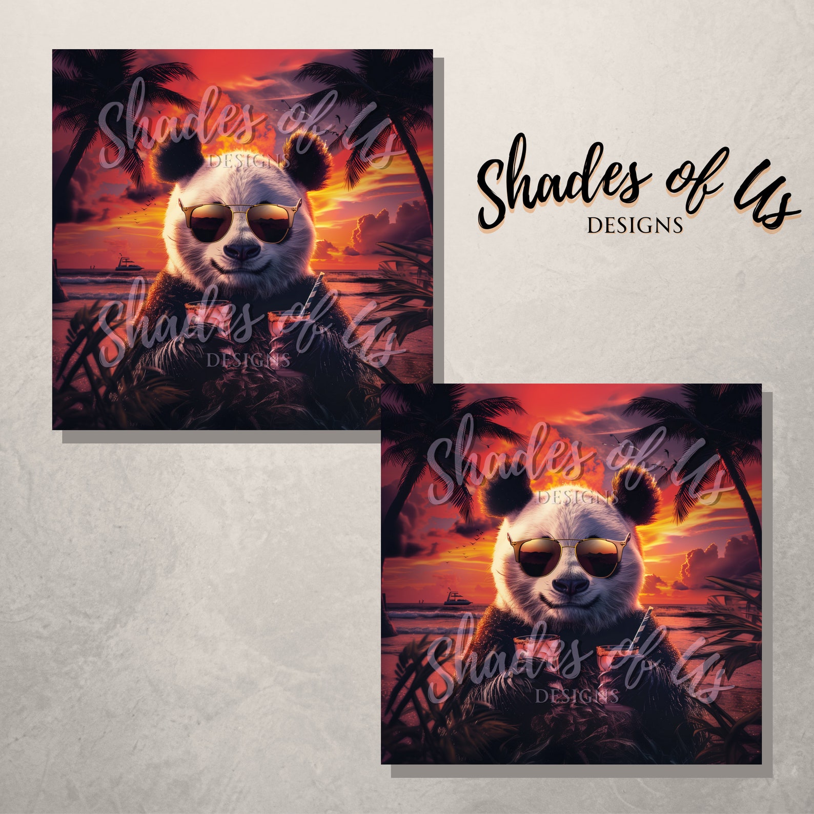 Panda on Vacation PNG Wind Spinner Sublimation Design, High Quality PNG ...