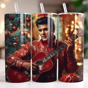 Weihnachtselvis 20 oz Tumbler Wrap Sublimationsdesign, hochwertiger digitaler Download, JPG- und PNG-Format, Printable Tumbler Wrap