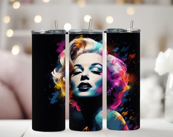 Marilyn Monroe 20 oz Tumbler Wrap Sublimationsdesign, sofortiger digitaler Download PNG / JPG