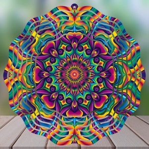 Hippie Mandala PNG Wind Spinner Sublimation Design, High Quality PNG for Sublimation, 11 in. X 11 in.