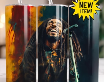 Bob Marley Tumbler Wrap: Jamaican Flag Design (digital Download