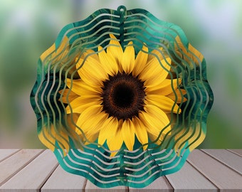 Diseño de sublimación de molino de viento de girasol PNG, PNG para sublimación, diseño de molino de viento de 28 x 28 cm, para patio y exteriores.