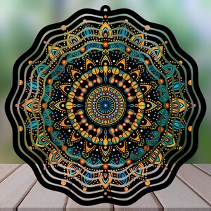 Cool Mandala PNG Wind Spinner Sublimation Design, High Quality PNG for Sublimation, 11 in. X 11 in.