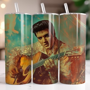 King Elvis 20 oz Tumbler Wrap Sublimationsdesign, hochwertiger digitaler Download, JPG- und PNG-Format, Printable Tumbler Wrap