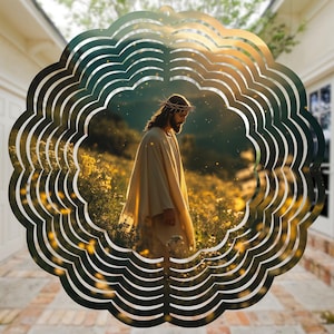 Jesus PNG Wind Spinner Sublimation Design, Instant Digital Download, High Quality PNG for Sublimation, 11 in. X 11 in.