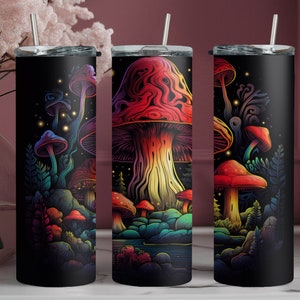 Magic Mushrooms 20 oz Tumbler Wrap Sublimation Design, Instant Digital Download PNG/JPG