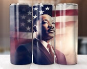 American Martin Luther King 20 oz Tumbler Wrap Sublimation Design, High Quality Digital Download, JPG and PNG format, Printable Tumbler Wrap