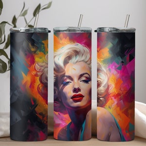Marilyn Monroe 20 oz Tumbler Wrap Sublimation Design, Instant Digital Download PNG/JPG