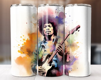 Jimi Hendrix 20 oz Tumbler Wrap Sublimation Design, Instant Digital Download PNG/JPG