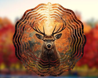 Autumn Deer Wind Spinner Sublimation Design (Digital Download)