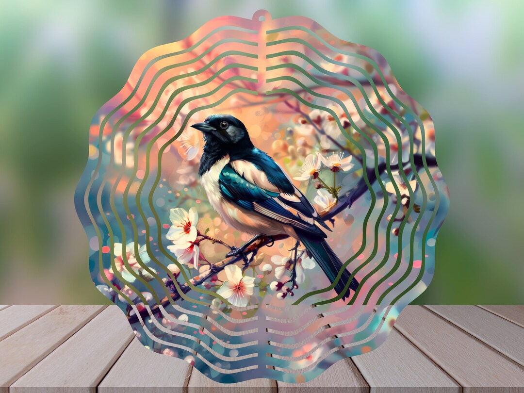 Springtime Magpies Springtime Magpie PNG Wind Spinner Sublimation Design, High Quality PNG ...