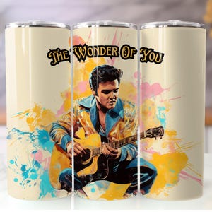 Elvis The Wonder of You 20 oz Tumbler Wrap Sublimationsdesign, hochwertiger digitaler Download, JPG- und PNG-Format, Printable Tumbler Wrap