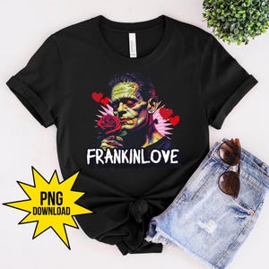 Frankinlove Clip Art PNG | Frankenstein Sublimation Design | Digital Download | T-shirt Mug Stationary Design | Halloween Clip Art
