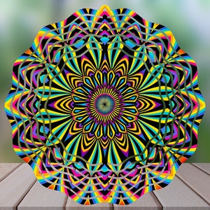 Retro Mandala Wind Spinner PNG Wind Spinner Sublimation Design, High Quality PNG for Sublimation, 11 in. X 11 in.