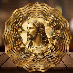 Jesus Christ PNG Wind Spinner Christmas Sublimation Design, Instant Digital Download, High Quality PNG for Sublimation, 11 in. X 11 in.