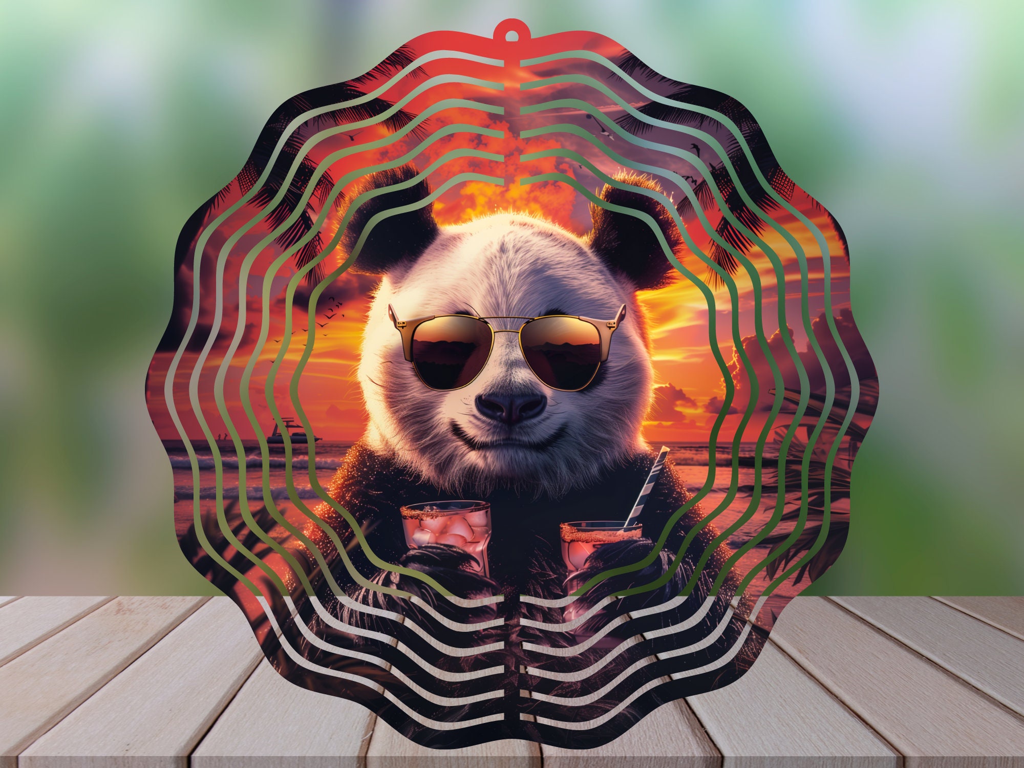 Panda on Vacation PNG Wind Spinner Sublimation Design, High Quality PNG ...