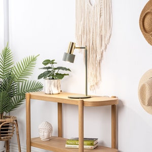 Green sage color desk lamp gold details adjustable metal lamp