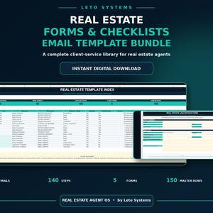 Real Estate Forms Bundle | Realtor Checklists & Email Templates | Buyer Seller Client Worksheets | Excel Google Sheets