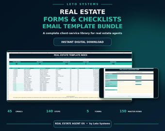 Real Estate Forms Bundle | Realtor Checklists & Email Templates | Buyer Seller Client Worksheets | Excel Google Sheets