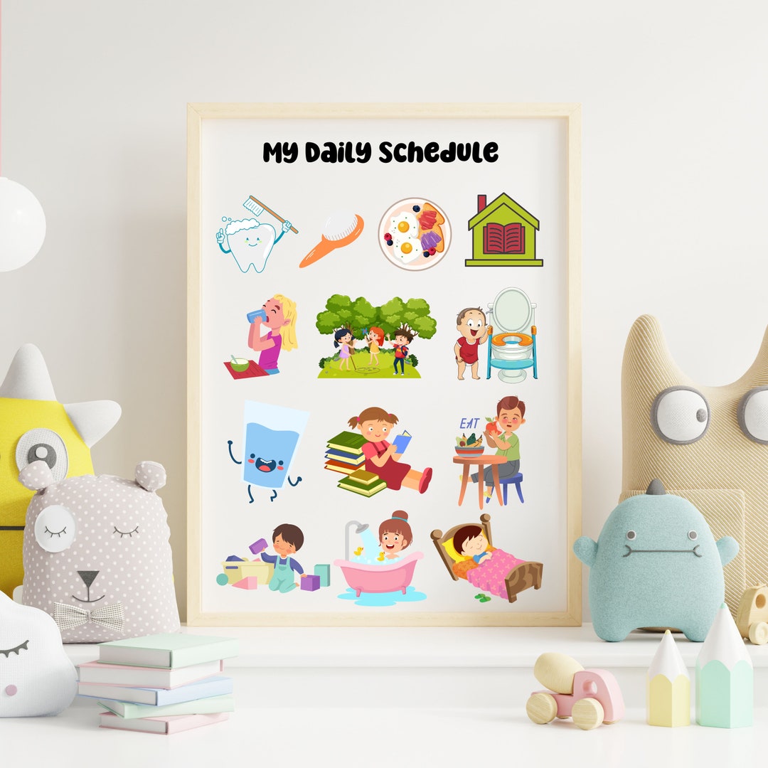 Daily Visible Schedule, Daily Visible Routine Chart, Toddler Routine ...