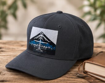 Mountain Cross Snapback Hat | Christian Outdoor Cap | Embroidered Hiking Hat | Adventure Faith Gift