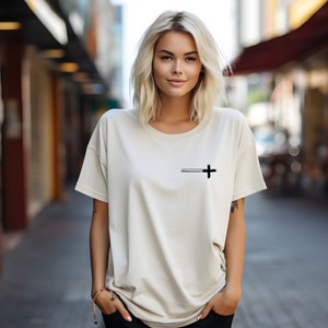 Cross design shirt/Christian Men&#39;s tee/Christian Clothing/Faith Apparel/Scripture Verse shirts/Unisex garment-dyed heavyweight t-shirt