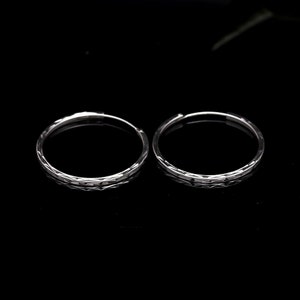 Hammered Silver Hoop Earrings-Sterling Silver Hoops-Everyday Earrings-Endless Hoop Earrings  30MM SJU 149