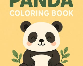 Panda-Malbuch (PDF) | 8 druckbare Seiten für Kinder | Digitaler Download | Niedliche Tiermalvorlagen