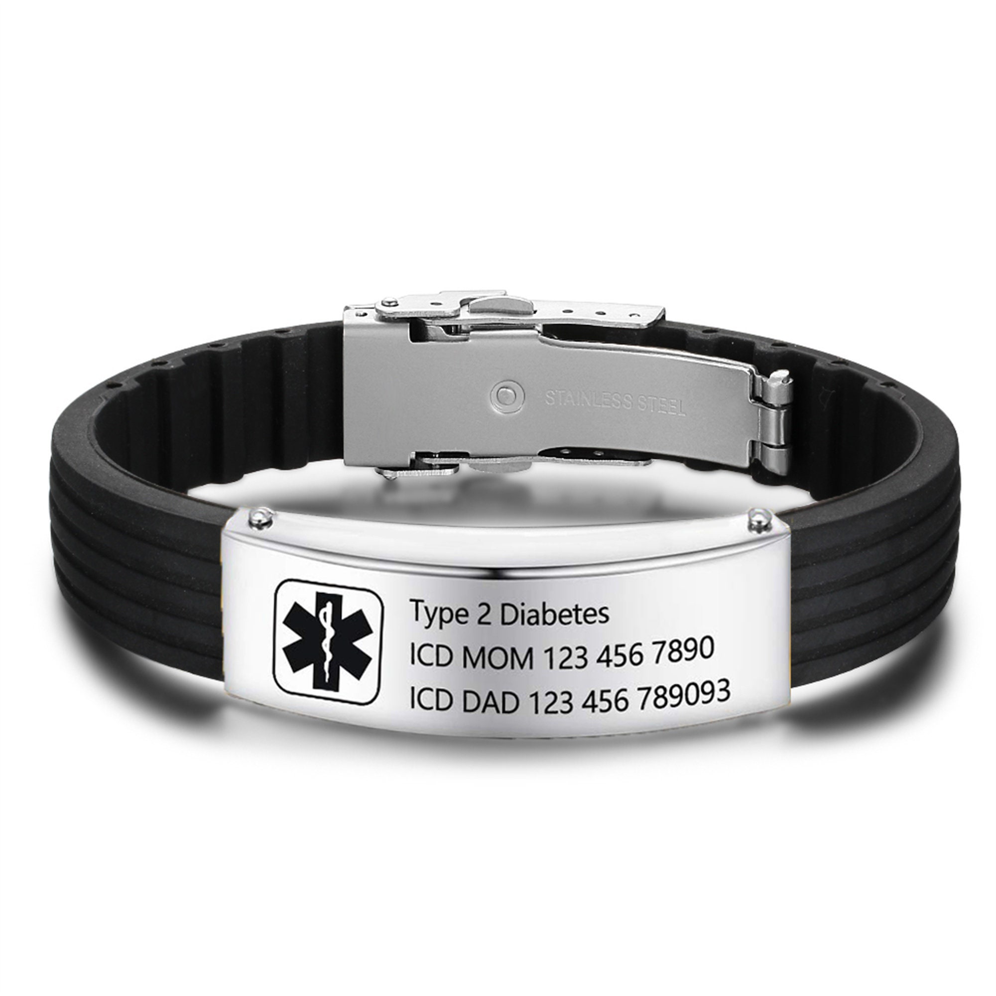 Personalized Medical Alert Bracelet for Men Mens Medical ID Etsy