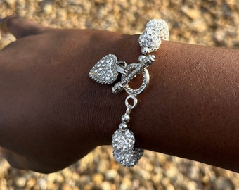 Bracelet coeur en strass