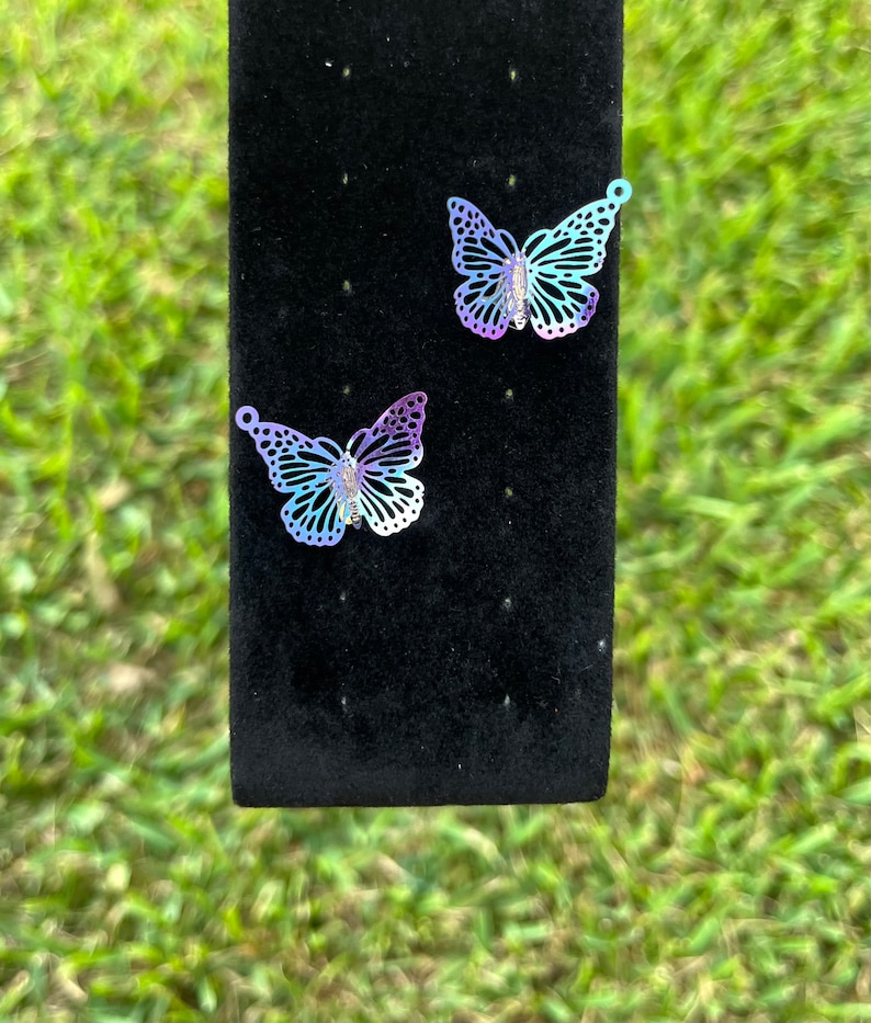Butterfly Orchid Stud Earrings Lavender