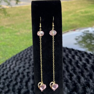 Heart drop earrings