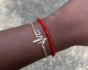 Heartbeat bracelet set