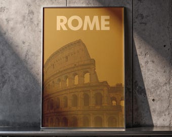 Vintage Sepia Rome Poster, Colosseum Travel Print
