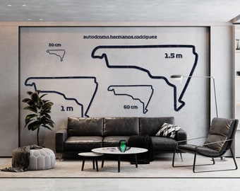 Autodromo Hermanos Rodriguez Wooden F1 Track Map | Mexico City GP Racing Decor