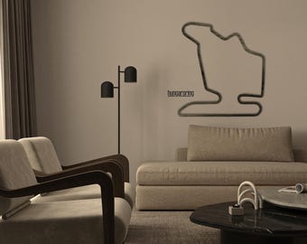 Hungaroring F1 Track Wall Art | Wooden Budapest Circuit Map