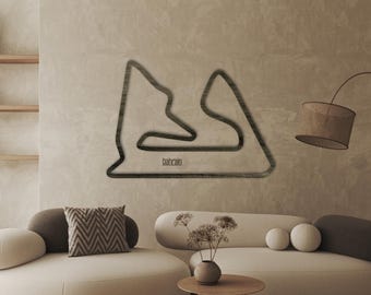 Bahrain F1 Circuit Wooden Wall Art | Formula 1 Map Gift