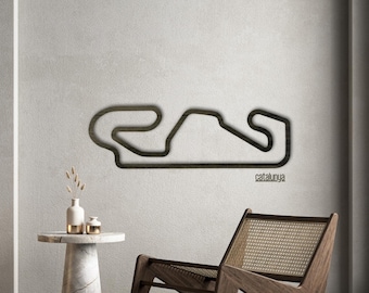 Barcelona F1 Track Wall Art | Catalunya Circuit Wooden Map
