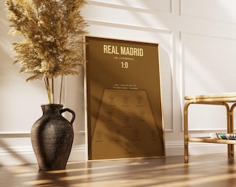 Custom Football Match Poster, Vintage Sepia Soccer Wall Art
