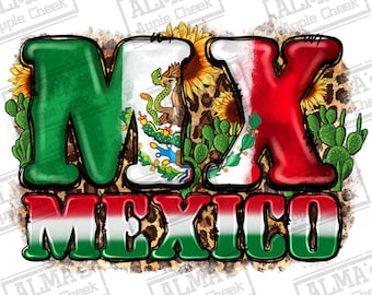 MX Mexico png sublimation design download, Mexico png, Mexican flag png, Mexican png, leopard design png, sublimate designs download