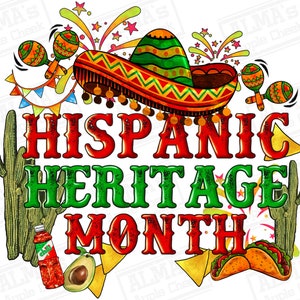 National Hispanic Heritage month png sublimation design download, Hispanic Heritage Month png, Latino Countries png, designs download