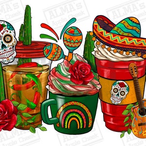 Hispanic Heritage Month coffee cups png sublimation design download, Hispanic Heritage Month png, coffee love png,sublimate designs download