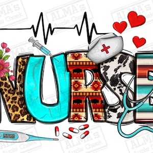 Western Nurse png sublimation design download, Nurse png, Nursing png, western Nurse png, Nurse life png, sublimate designs download