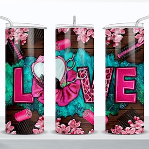 Love Hairstylist 20 oz skinny tumbler png, Hairstylist tumbler wrap png, Hairdresser 20 oz tumbler designs, tumbler png download